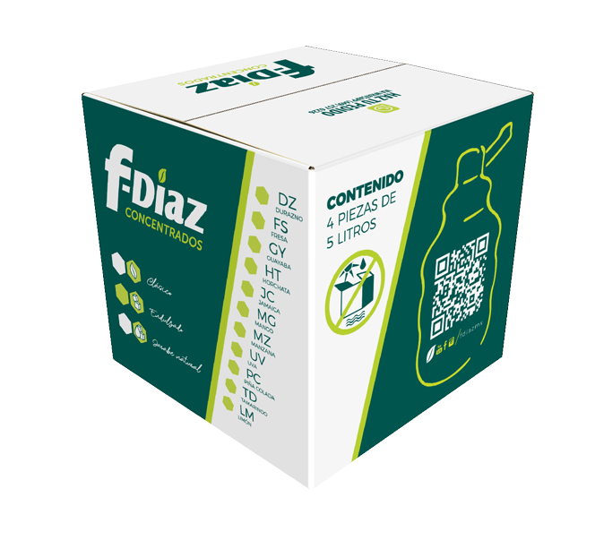 Concentrados F-díaz Caja Con 4 De 5 Litros Rinde 75 L C/u