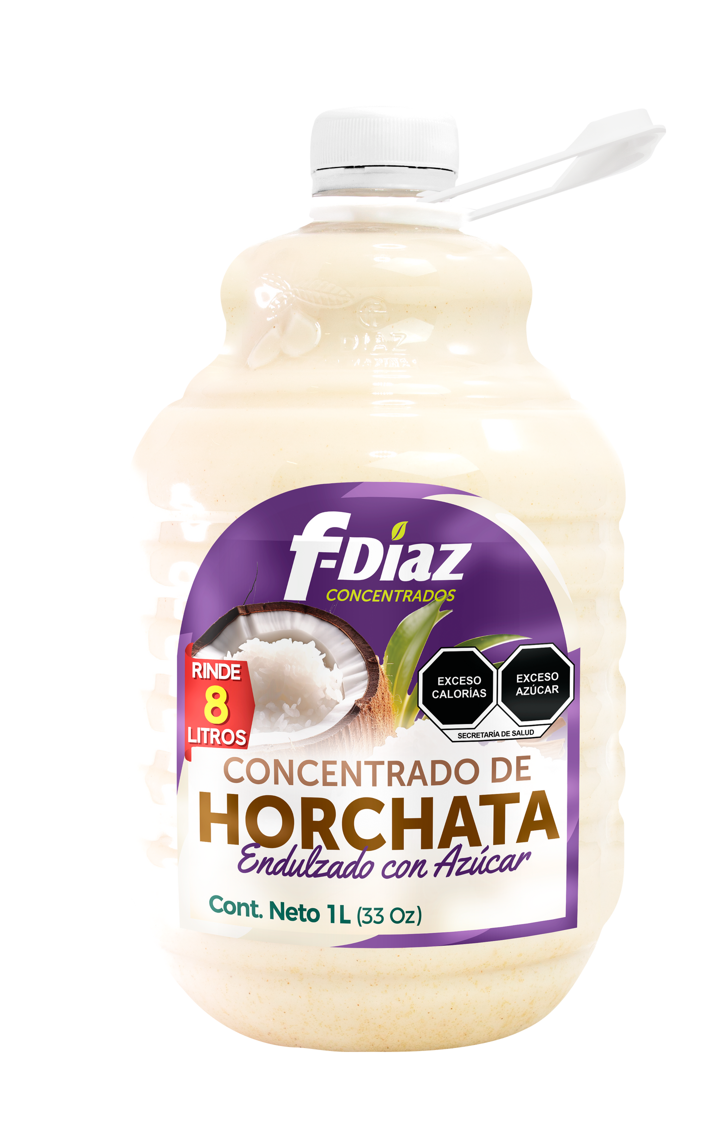 Concentrado F-Díaz Endulzado Rinde 8 Lts (Caja con 12 piezas de 1 Litro)