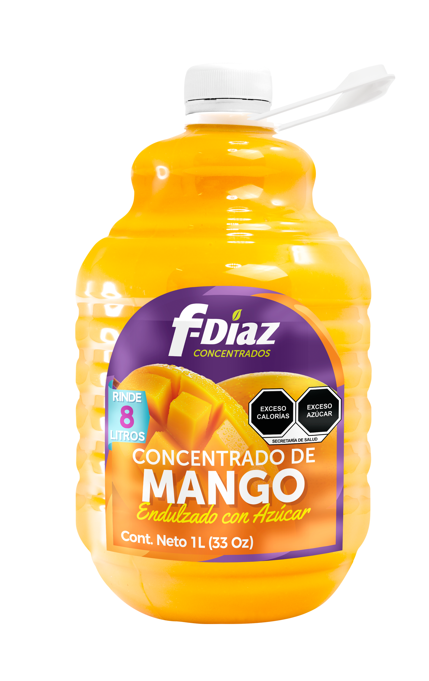 Concentrado F-Díaz Endulzado Rinde 8 Lts (Caja con 12 piezas de 1 Litro)